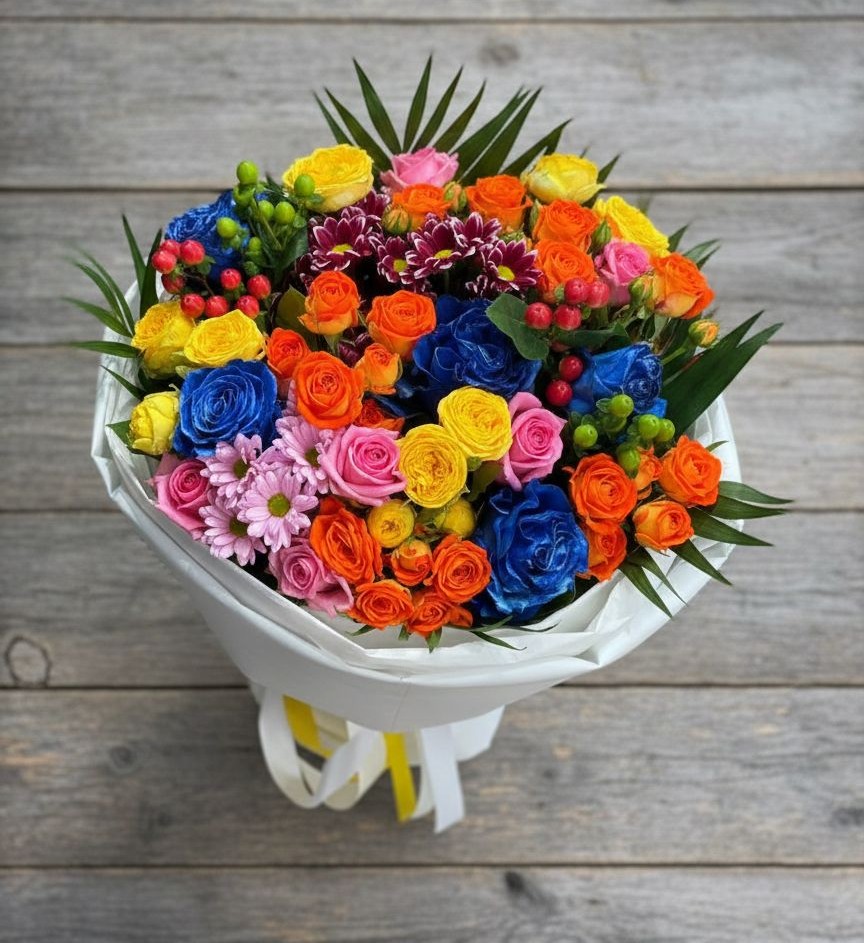 Букет цветов из: Розы и Хризантемы в Стрижах