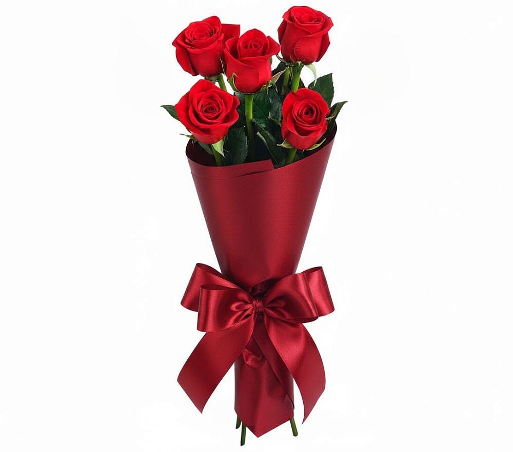 Букет 5 Красных роз Эдлесс Лав в Стрижах