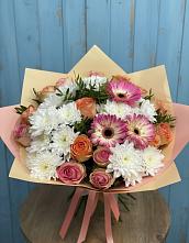 Букет цветов из:  Розы, Герберы и Хризантемы #REPLACE_PRED# Стрижах