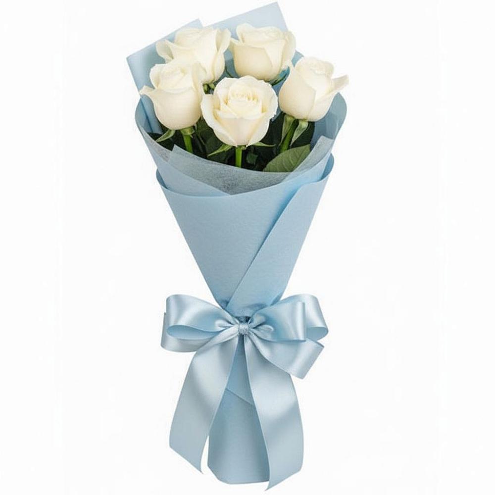 Букет 5 Белых роз Проуд в Стрижах