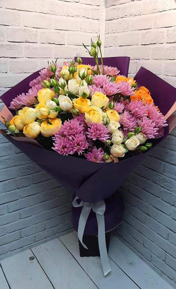 Букет цветов из: Хризантемы и Розы в Стрижах