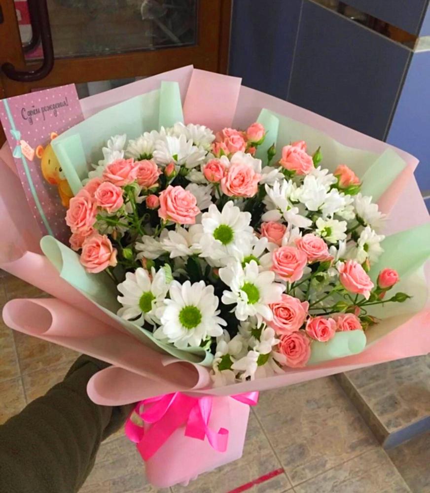 Букет цветов из: Розы и Хризантемы в Стрижах