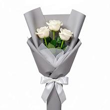 Букет 3 белые розы в Стрижах