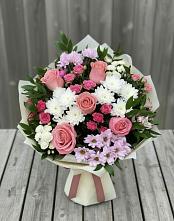 Букет цветов из:  Альстромерии, Гвоздики, Розы и Хризантемы в Стрижах