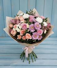 Букет цветов из:  Хризантемы, Розы и Альстромерии в Стрижах