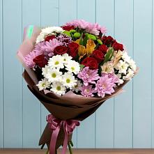 Букет цветов из:  Розы, Хризантемы и Альстромерии #REPLACE_PRED# Стрижах